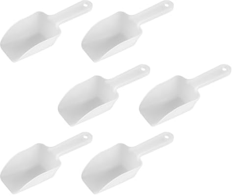 NUOBESTY Eisschaufel Kunststoff Transparent mit Griff und Aufhängeschlitz 6 Stück für Reis Mehl und Eiswürfel Küchenhelfer für Zuhause und Gastronomie
