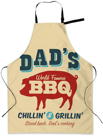 BILANGCE Dad's BBQ Aprons for Women Men, Waterproof with 2 Pockets, Chef Apron with Adjustable Neck Strap for Washing Dishes, Gifts BBQ Grill