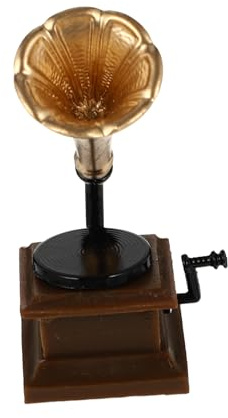TOYANDONA Mini Gramophone Décoratif en Résine pour Maison de Poupée, Modèle Rétro Miniature de Table, Accessoire Décoratif Vintage pour Bureau, Salon et Fête, Ornement Compact et Élégant
