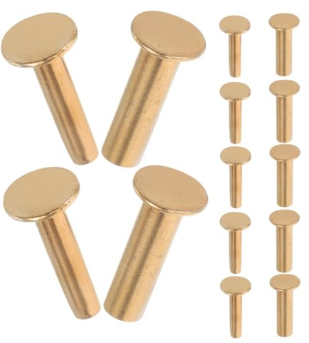 WHAMVOX Remaches de Fijación para Mango de Cuchillo de Chef 1,4 Cm, 7 Pares de Remaches de Cobre para Reparación y Bricolaje, Accesorios Duraderos para Cuchillos de Cocina Mecanismo