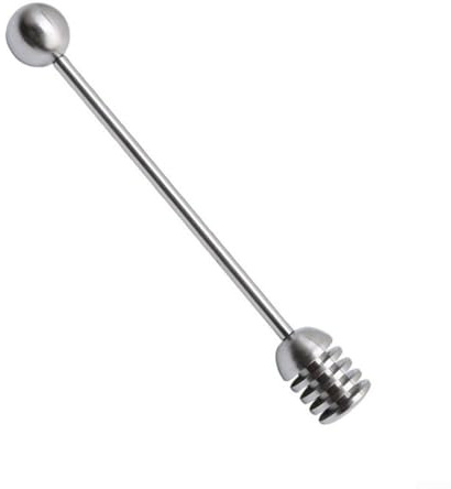 Cucchiaio per miele in acciaio inox, 15,2 cm, per mescolare caffè, succhi, cocktail e sciroppo per frittelle e toast in cucina (dritto)