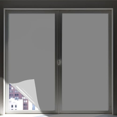 Lámina opaca blanca para ventanas, espesada y opaca, electrostática, autoadhesiva, resistente a los rayos UV, lámina de vidrio esmerilado para dormitorios y claraboyas, 44,5 x 300 cm