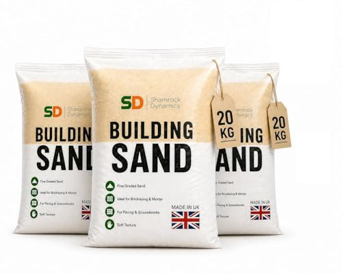 Yellow Building Sand 20kg – Fine Graded Soft Construction Sand for Bricklaying, Paving, Mortar, Pointing & General Landscaping (5x Bag 20Kg (100Kg))