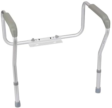 Homecraft Toilet Safety Frame, Height Adjustable, Bathroom Safety Aid for Easy on and Off, Support or Elderly/Disabled Height: 64 x 75cm, White