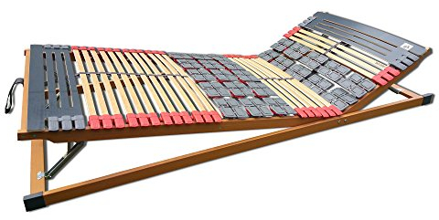 FMP | 7 Zonen Teller-Leisten Lattenrost Rhodos | Komfort | 90x200 cm | Kopf- und Fußteil verstellbar | TÜV/GS Zertifiziert | fertig montiert