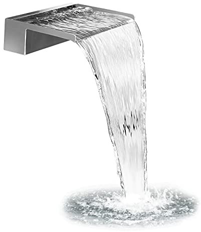 Primrose 60cm Stainless Steel Waterfall Blade Cascade (Sheer descent) Rear Supply for Wall Water Features