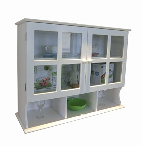 Homecharm Big Storage Cabinet 80x24.3x61CM Wooden Wall Cabinet,White(HC-032)