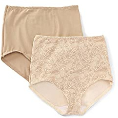 Bali womens Cotton Light Control Dfx037 2-pack shapewear briefs, Nude/Lace for Flowers, XX-Large Plus