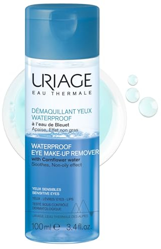 Uriage Biphase Waterproof Make-up Remover for Eyes, Lips & Face - Non-sticky & Non-oily Effect - Suitable for Sensitive Skin - Opthalmologically Tested - Fragrance-free - 100ml