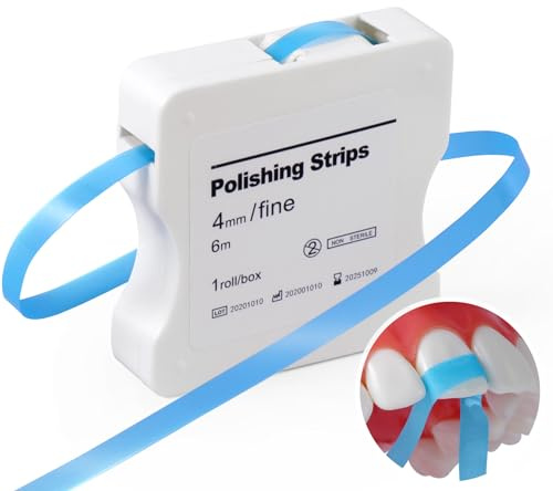 Annhua Zahnpolierstreifen, Dental Polierstreifen with 4 mm x 6 m, Fein (Blau,1 Stück)