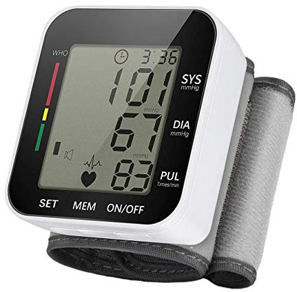 GHzzY Monitor de presión Arterial de muñeca para el hogar con Pantalla LCD Digital: Mida automáticamente el Monitor de presión Arterial con detección de Pulso de frecuencia cardíaca