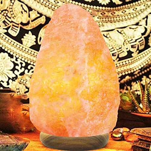 Lámpara de sal del Himalaya de 12-15 kg, accesorio para decoración del hogar, con control de botón y enchufe eléctrico de estilo británico, regalo de relajación de calidad fina para hombres y mujeres