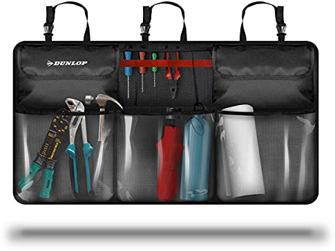 Dunlop Kofferraum Organizer Auto Zubehör - perfekte Ordnung und mehr Stauraum - in Auto Erstausrüster Qualität I Car trunk gadget Autozubehör Kofferraumtasche Ordnungssystem Organisator Sachen