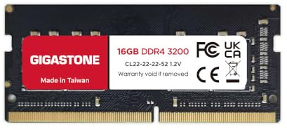 【DDR4 RAM Solo Notebook】GIGASTONE 16GB DDR4 3200MHz (2933MHz or 2666MHz) PC4-25600 (PC4-23400, 21300) CL22 1.2V SODIMM 260pin Memoria notebook–Unbuffered Non-ECC, alte prestazioni