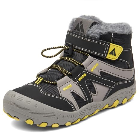 Mishansha Botas de Nieve Niños Cómodo con Forro Acolchado Ébano Negro 32EU