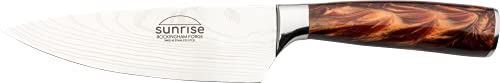 Rockingham Forge Kochmesser, Sunrise Kollektion, 15cm, 6 Zoll, Brauner Harzgriff, Klinge aus Rostfreiem Stahl, Edelstahl, Geschenkverpackung, RF-2107BR