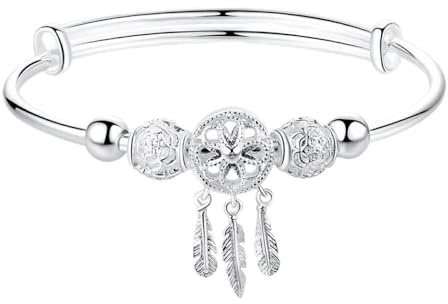 YITAIYUAN Bracelet en Argent pour Femmes, Attrape-Rêves Créatif Charmant, Bracelet D'Amitié, Meilleur Ami Cadeau pour Anniversaire De Noël