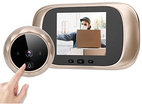 Video Türklingel, Türklingel mit Kamera, 2,8-Zoll-LCD-Display Visueller Türspion mit Infrarot-Nachtsicht 90 Weitwinkelschleifenaufnahme Bildaufnahme