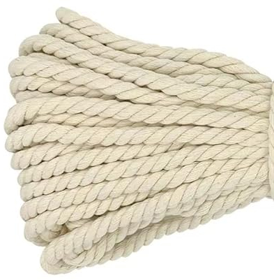 Cordoncino di cotone, corda di cotone, filo di cotone, corda spessa, 8 mm (20 m), macramè, arcobaleno, set fai da te, colore beige