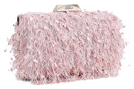 CORIOS Sac de Soirée pour Femme Sacs à Main D'épaule de Mariée Sacs Fourre-Tout Embrayage de Chaîne Cérémonie Pochette Sac à Bandoulière Portefeuille pour Fête Banquet Party Mariage Rose