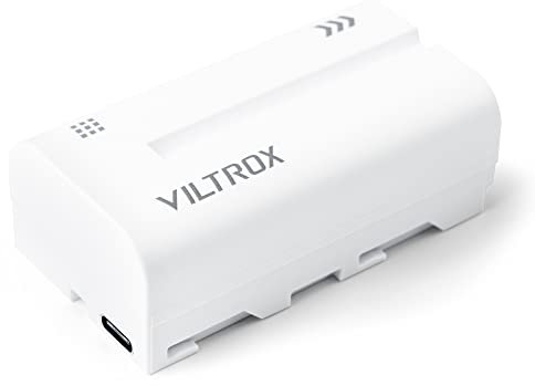 VILTROX NP-F550 Li-Ion Battery with Type C Input for 2200 mAh 7.4 V for Camcorder/LED Lights/Monitors Compatible with Sony NP-F970 F750 F770 F960 F550 F530 F330 F570