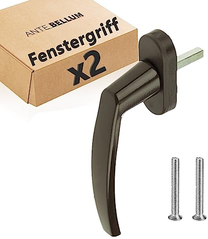 Maniglia per finestre in alluminio marrone di alta qualità - Accessorio sicuro ed elegante per finestre e porte con perno lungo 35 mm. Adatta alla maggior parte delle finestre