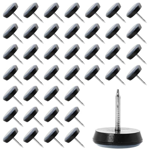 40 Pièces Patins pour Chaises 19 mm en Téflon Patins pour Meubles Ronde Patin Chaise a Clouer Protéger Les carrelages, Les sols en Bois, Les chaises, Les Tables et Les Lits
