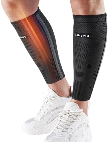 CAMBIVO Manchon Compression Mollet x2, Bas de Contention Femme Homme, Chaussettes de Contention avec Stabilisateurs Latéraux, pour Circulation Sanguine Jambes, Sport, Course a Pied, Varicose Vein