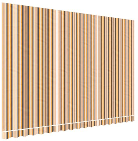 vidaXL Tissu de Remplacement pour auvent Rayures Multicolores 4,5x3 m, Dessus d'auvent de Remplacement, Parasol de terrasse, Tissu de Rechange pour auvent