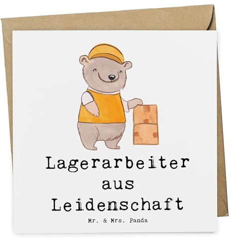 Mr. & Mrs. Panda Deluxe Karte Lagerarbeiter Leidenschaft - Geschenk, Hochwertige Gruß, Abschied, Jubiläum, Einladungs, Ausbildung, Glückwunsch, Hochzeits, Kollege, Lagerist, Fachlagerist, Beruf