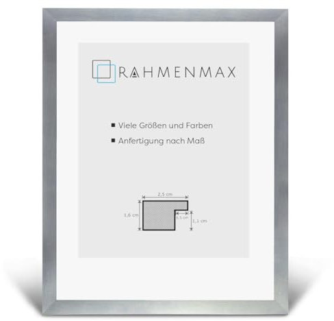RahmenMax Skane Puzzlerahmen Bilderrahmen Posterrahmen 48x68 cm Alu Optik geschliffen Passgenau Handgefertigt inklusive klarer Acryl Verglasung