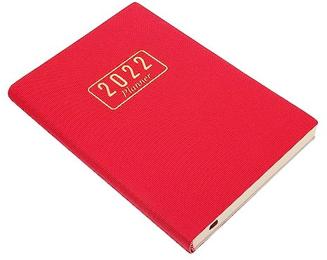 NUOBESTY 1Stk Agendabuch 2022 Tagesplaner Buch Tagesplaner 2021 Business-Kalender-Planer To-do-Listenplaner Zeitplan Buch büromaterial bürogadges Zeitplan Handbuch Zeitplaner Papier rot