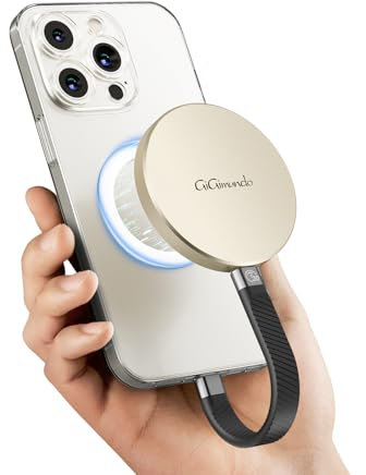 GiGimundo GQ20 Ultra Slim Magnetic Portable SSD 512GB - Max 20Gbps High Speed, unità esterna USB-C compatta ed elegante per Windows, Mac, Android - Design rotondo, trasferimento veloce di file