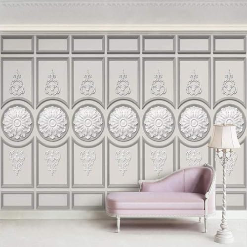 Escultura Tridimensional De Escayola Blanca Flor 3D Papel Pintado Pared Fondos Oficina Sala De Estar Sofá Dormitorio TV Fondo Decoración-150cm×105cm