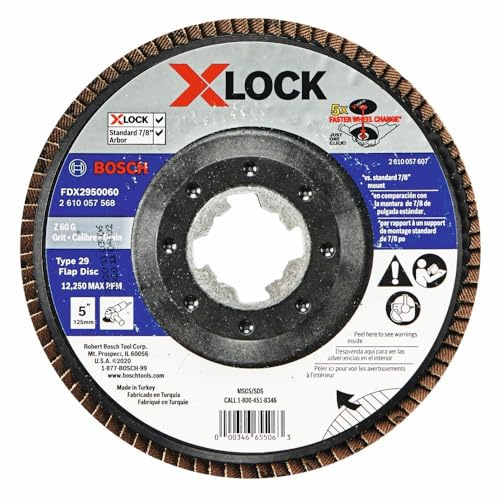 BOSCH FDX2950060 Fächerscheibe, 12,7 cm, X-Lock Dorn Typ 29, Körnung 60, 10 Stück