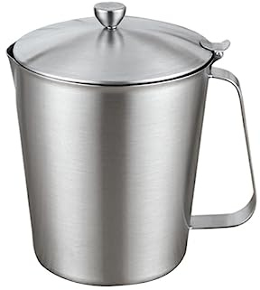 CHICAMPERA Beker Doseur Inox avec Couvercle Tasse Graduée pour et Lait Récipient pour Mousseur Lait Adapté Maison et Bar