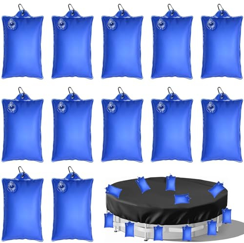 HUIKUANGEU Poolabdeckung Gewichte Wassersack,12 Stück Pool-Wasserbeutel,Pool Beschwerungssack,Winter Pool Abdeckplane Beschwerungssack,Verdicktes Pool Wandtaschen,für Schwimmbadabdeckung