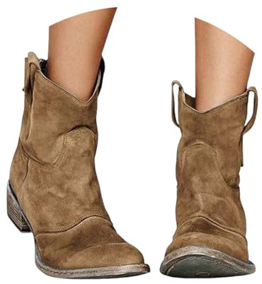Stivaletti Donna Bassi Chelsea Boot Leggere Stivale a Punta Invernali Media Altezza Scarpa Camoscio Morbidi Moda Walking Stivaletti Chelsea Di Media Altezza Con Suola Antiscivolo