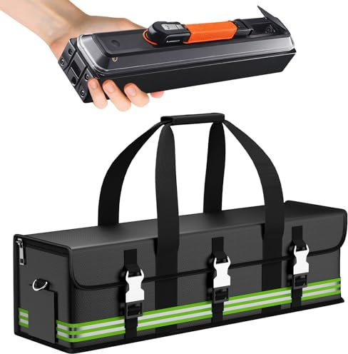 ENGPOW Lipo Safe Bag Feuerfeste und Explosionsgeschützte Ebike Akkutasche | 8 Schichten Brandschutz,Aufbewahrungsbox,Akku Tasche,50x16x16cm Verbessert LiPo Bag,E-bike Akku Schutzhülle