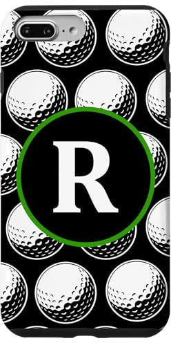 monogram initial name letter R cute golf sport ball pattern Case for iPhone 7 Plus/8 Plus