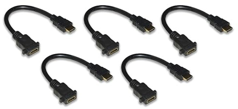 LINK LKCHD0605 - Confezione da 5 Pezzi Cavo HDMI® Maschio/Femmina da Pannello 15 cm – Estensione Video Full HD 1080p per TV, Monitor, PC e Proiettori