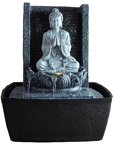 Zen'Light Fuente de Interior, Plateado, 20 x 15 x 26 cm