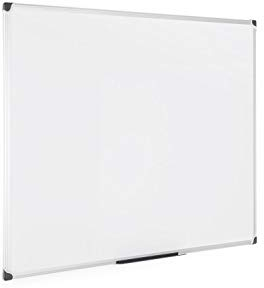 Bi-Office Maya W - Pizarra blanca magnética con marco de aluminio, 120 x 90 cm