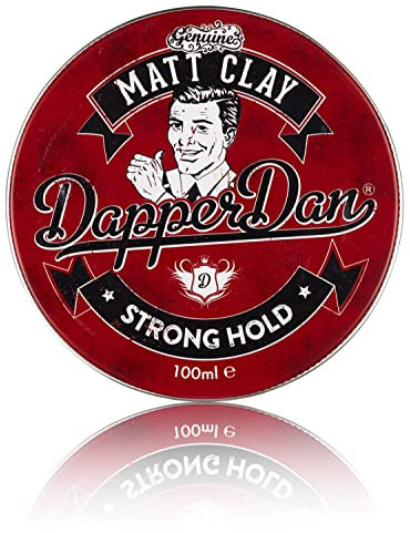 Dapper Dan Matt Clay, Strong Hold Matte Finish Soft Clay for Men, Mens Firm Hold Hair Clay Saffron and Leather Fragrance 1 x 100 ml