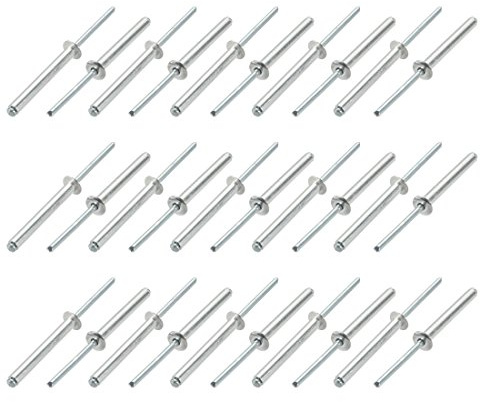sourcing map 30Stk.Aluminum/Stahl Offenes Ende Blind Nieten 5mm x 40mm