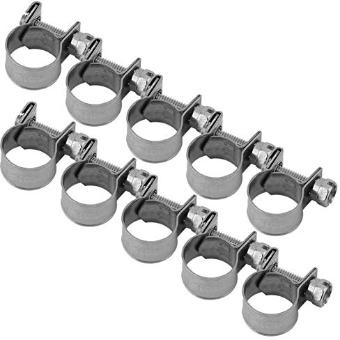 Schlauchschelle, Fydun 10 Stück Edelstahl Mini Kraftstoffleitung Rohrschellen Clip 6mm-20mm Schlauchklemmen für Dünnwandige Schläuche in Kleinen Größen wie Luftschlauch, Wasserleitung(11-13Mm)