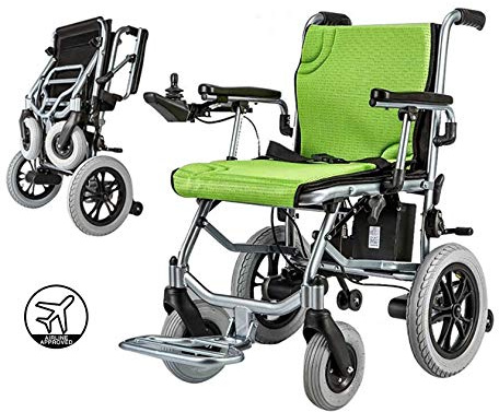 SYN-GUGAI Carrozzine elettriche per Batteria al Litio Mobile Leggera Pieghevole motorizzata in Alluminio da 14 kg Adatta per sedie a rotelle elettriche per Anziani e disabili, Doppio Controllo,A