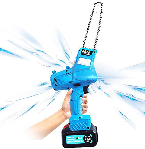 Mini motosierra eléctrica sierra de podar eléctrica portátil de 4 pulgadas motosierra inalámbrica profesional recargable de 24 V con batería para cortar madera de ramas de árboles,5Ahdoublebattery