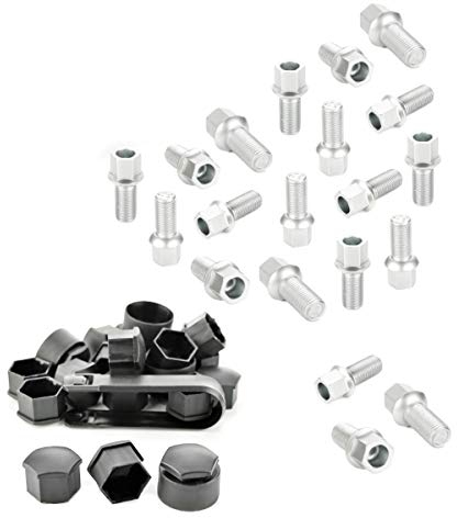 LST 20x Radschrauben Set mit Kappen Kugelbund M14x1,5x27 f Eos