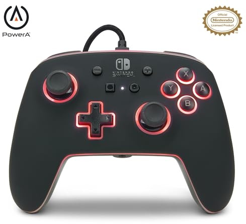 PowerA Verbesserter Kabelgebundener Spectra-Controller für Nintendo Switch, Gamepad, Kabelgebundener Videospiel-Controller, Gaming-Controller, offiziell lizenziert, beleuchteter Controller